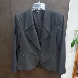 Lafayette 148 New York Black Tailored Single-Button Blazer
